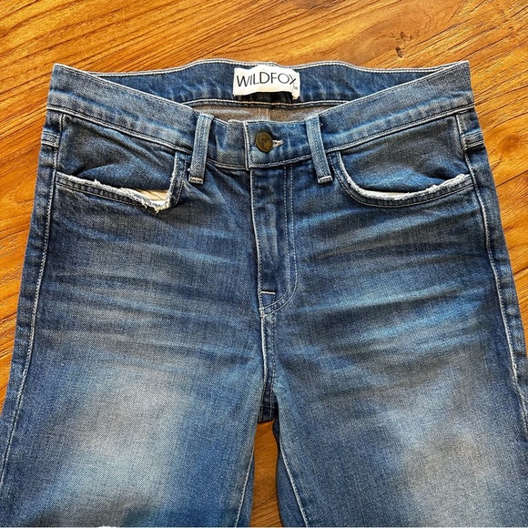 Wildfox Women’s Blue Denim Skinny Leg Jeans Mid Rise Cotton Stretch Mom Style - Picture 6 of 11